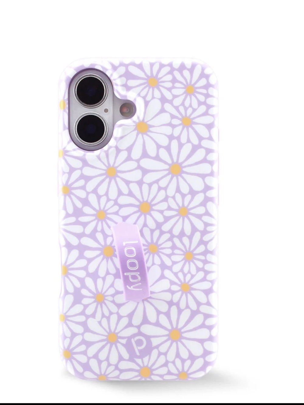 iphone 17 Loopy Case Lavender Daisy Phone Case with Loop Grip